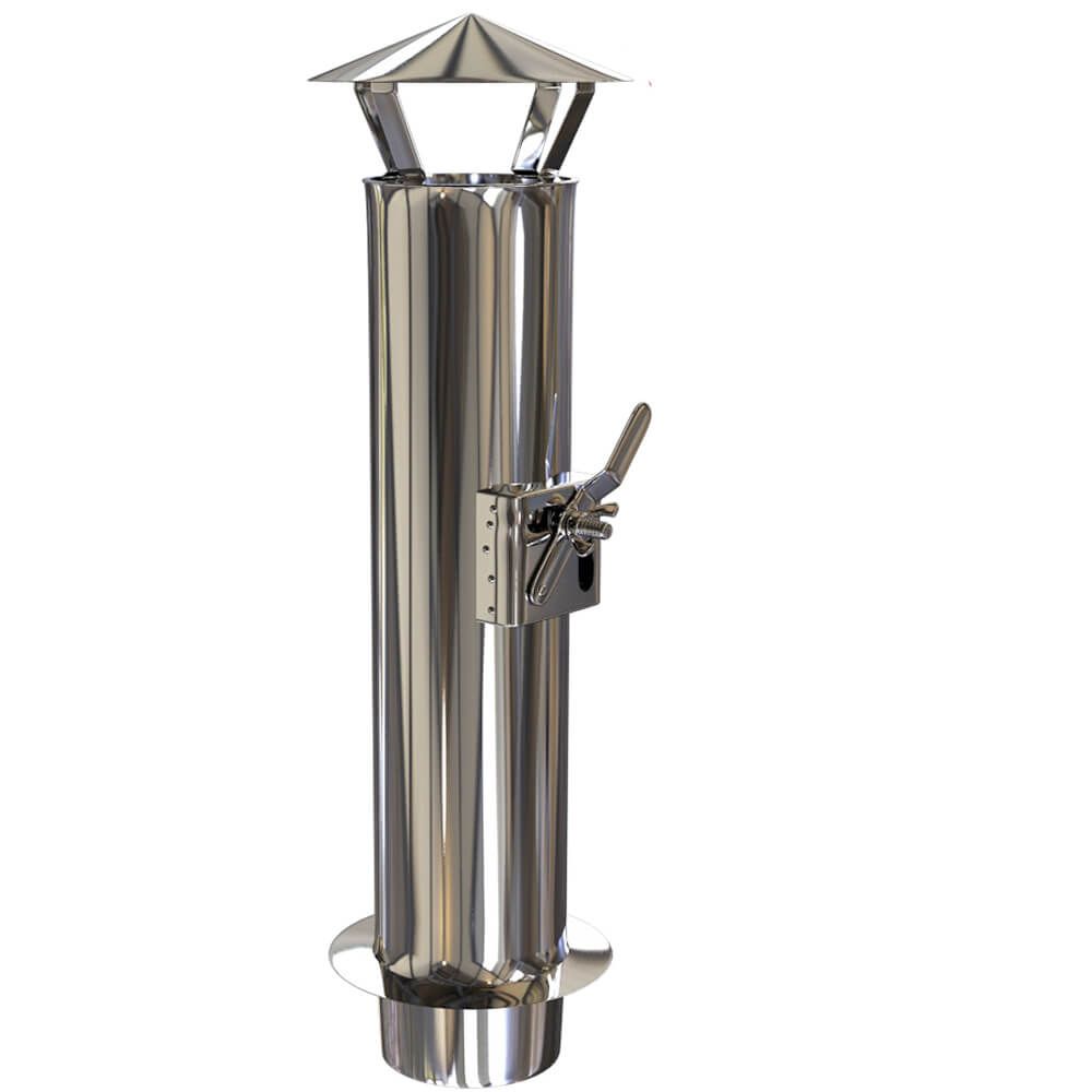 Metal flue components for conveying combustion gases
